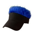 thumbnail image 2 of Segolike Men's Novelty Spiked Hair Visor with Wig Peaked Baseball Hat for Photography Blue, 2 of 8