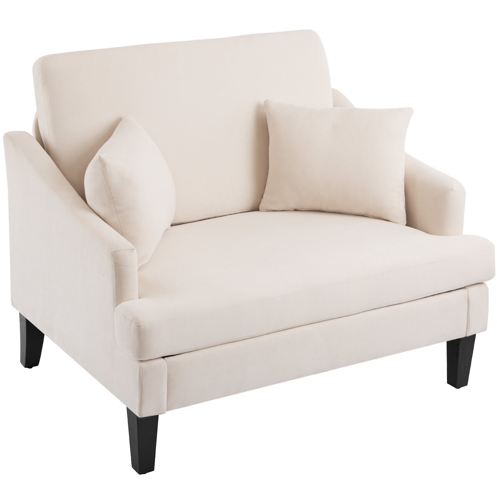 Bezseller Oversized Accent Chair with High Back, Armchair for Living Room or Bedroom, Beige