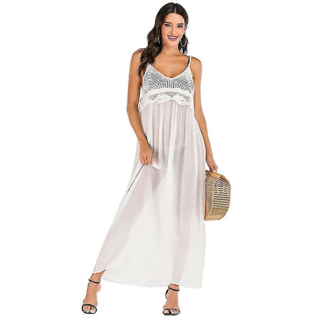 Kaftan de punto Empalme Ahueca hacia fuera Vestido Verano Bikini Cubrir LingWen 8390612779442