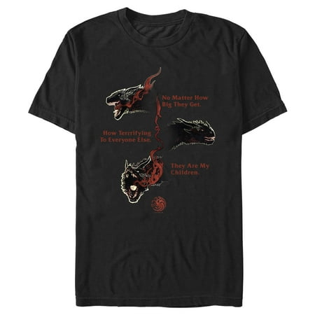 Men s Game of Thrones Dragons No Matter What They are my Children Graphic Tee Black X Large