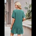 thumbnail image 2 of Vestido de Cuello Redondo y Corta Verde Oscuro XXL, 2 of 7