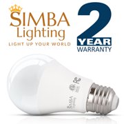 Simba Lighting LED A19 ETL Listed 9W 60W-75W Equivalent Bulbs 120V E26 Base 5000K Daylight 4-Pack