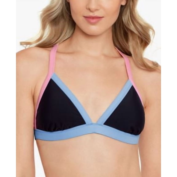Salt Cove Juniors' X-Back Triangle Bikini Top, Black, L