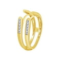 thumbnail image 3 of Princess White Cubic Zirconia Solitaire Enhancer Guard 10k Yellow Gold Ring Size - 8, 3 of 3