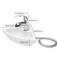 thumbnail image 2 of MONIPA Triangular White Acrylic Camper RV Boat Hand Wash Basin with Faucet, Drain And Hot/Cold Hose Kit Included 11.02*11.02*3.94inch, 2 of 21