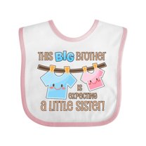 Inktastic This Big Brother is Expecting a Little Sister Boys Baby Bib