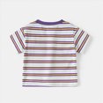 thumbnail image 5 of TOWED22 Baby Boy Summer Outfits 2 Pieces Crewneck Short Sleeve Top Elastic Waist Pocket Shorts Dinosaur Pattern Clothes(Purple,2-3 Y), 5 of 7