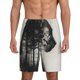 thumbnail image 1 of Balery Double Exposure Cat Forest Pantalones cortos de pijama de punto de algodón para hombre con cinturilla y bolsillos-XX-Large, 1 of 6