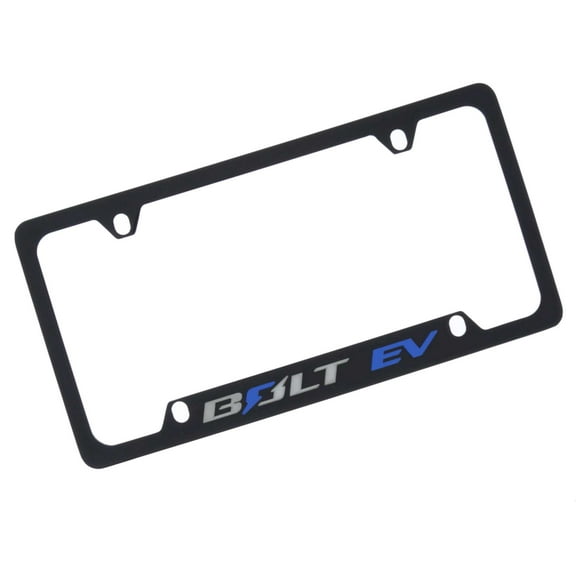 Chevrolet Bolt EV Zinc License Plate Frame with Powder Coated Black Finish (2 hole)