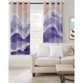 thumbnail image 3 of Purple Waves Coastal Blackout Curtains for Bedroom, PurpleOmbre Summer Beach Oceans Room Darkening Window Drapes for Living Room, Thermal Insulated Grommet Curtains, 42x84 inch, 2 Panels, 3 of 9