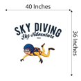 thumbnail image 4 of Kid Skydiving Sky Diving Adventure Parachute Ripcord Plummet Free Fall Plane Airplane Plane Fly Pilot Jet Fuel Prop Propeller Holiday Bedroom Wall Decal Sticker - Size: 40 In X 36 In, 4 of 5