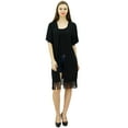 thumbnail image 5 of Bimba Women Kimono Solid Shrug With Fringes Exclusive Tassel Cover-Up, 5 of 9
