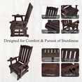 thumbnail image 2 of Innovaze Wooden Patio Glider for One Person with Cup Holder, Heavy Duty 600 lbs,for Outdoor Porch，Deep Brown, 2 of 8