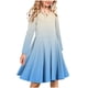 thumbnail image 1 of Odeerbi Niñas Manga Larga Gradiente Ballet Vestidos Stretchy A Line Twirly Skater Vestido Escuela Recital Cuello Redondo Vestido, 1 of 4