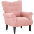thumbnail image 2 of Erommy Wing back Arm Chair, Upholstered Fabric High Back Chair with Wood Legs Pink N/A, 2 of 5