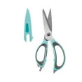 thumbnail image 4 of Farberware 4 in 1 Stainless Steel Scissors with Blade Cover with Aqua and Gray Handle, 4 of 14