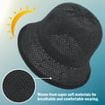 thumbnail image 3 of EINSKEY Packable Straw Bucket Hat for Women, Summer Beach Bucket Hat Foldable Woven Black, 3 of 8