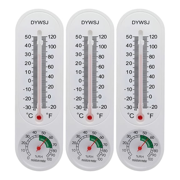 LAMIRO Thermometer Outdoor/Indoor Hygrometer Humidity Meter Temperature Humidity Gauge Meter with Celsius (鈩?鈩? for Patio Field Cellar Garden Greenhouse 1Ml (White)