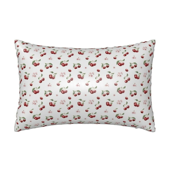 KLL Cherry Berries Pattern Silk Pillowcase for Hair and Skin Standard Size 20"X 30" Soft Breathable Pillow Covers for Sleeping