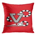 thumbnail image 1 of BOSDECO Table Red Abstract Badge Balance Black Border Circle Pillow Case Pillow Cover 18x18 inch, 1 of 1