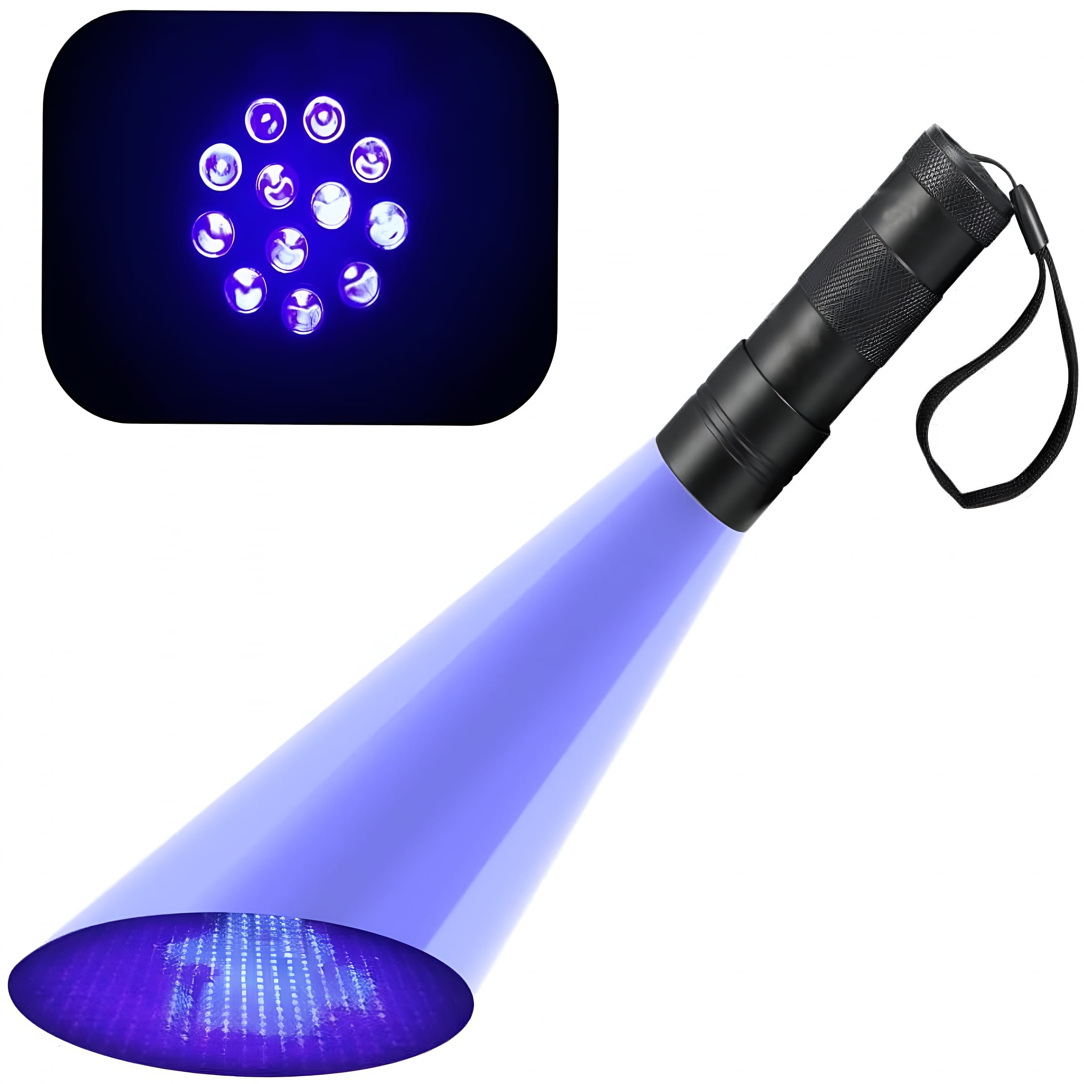 black light flashlight for sale LE Small UV Blacklight Flashlight, Portable 395nm, Ultraviolet Light Detector Invisible Ink Pens, Dog Cat Pet Urine Stain, AAA Batteries Included It also has a rugged aluminum case Black Light, 1 Pc UV