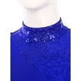 thumbnail image 6 of YiZYiF Lyrical Dance Dress for Women Sequins Long Sleeve Tulle Skirt Contemporary Dancing Clothes Royal Blue S, 6 of 7