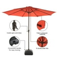 thumbnail image 6 of Patio Umbrella, 11' Outdoor Table Market Large Umbrella with 8 Steel Ribs and Crank, Water/Sand Self-Filled Umbrella Base Included, Orange, 6 of 8