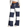 thumbnail image 2 of PNTUTB Women's Fashionable Color Block Elastic Waist Drawstring Pocket Casual Relaxed Comfortable Pants, 2 of 6