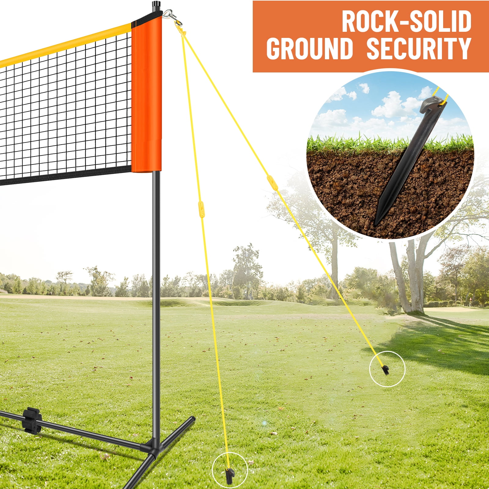 3-in-1 Adjustable Height Volleyball Badminton Pickleball Net Set