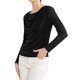 thumbnail image 4 of INSPIRE CHIC Top de Fiesta con Cuello Cowl Arrugado de Manga Larga con Brillo S Negro, 4 of 6