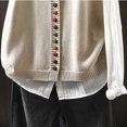 thumbnail image 6 of thefmos Women's Sleeveless Button Front Knit Vest Colorful Buttons Loose Fit Solid Color Casual Jacket Trendy Fall Winter Clothes, Beige Free Size, 6 of 8