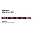 thumbnail image 6 of Capri Tools Aluminum Socket Rail Set, 1/4", 3/8" and 1/2" Drive, 17" Long, Red, 3-Piece Rail with 58 Socket Clips, 6 of 7