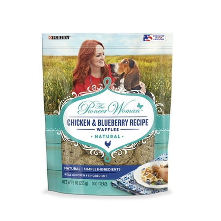 The Pioneer Woman Natural Dog Treats; Chicken & Blueberry Recipe Waffles - 9 oz. (Best Dog Treat Pouch)