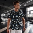 thumbnail image 3 of Wukai Daisies Flowers Print Men's Short-Sleeved Mesh T-Shirt,Quick-Dry Short Sleeve Workout T-Shirt-3X-Large, 3 of 8