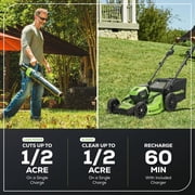 Greenworks 80V 21 Self-Propelled Mower/580CFM Blower Combo kit with 4Ah Battery and 4A Rapid Charger