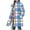 Light Blue, variant on Women's Mid Long Fleece Overcoat Oversized Lapel Button Down Long Plaid Jacket Casual Warm Winter Coats with Pockets