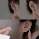 thumbnail image 2 of S925 Pendientes de plata con forma de uña para la oreja, mini pendientes con forma de hueso para la oreja, con agujeros para la oreja, pendientes de plata con forma de palillo, sentido avanzado,, 2 of 6