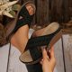 thumbnail image 1 of WILLBEST Sandalias De Mujer De Playa, Zapatos De Baile De Tacón Bajo De Goma Con Suela Completa Y Hebilla De Color Liso Para Mujer, 1 of 6