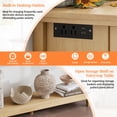thumbnail image 2 of Pusnapku 47" Console Table, Fluted Wood Foyer Table with Charging Station, Narrow Couch Desk with Storage Shelf and 3 Drawers for Living Room, Hallway, 2 of 9