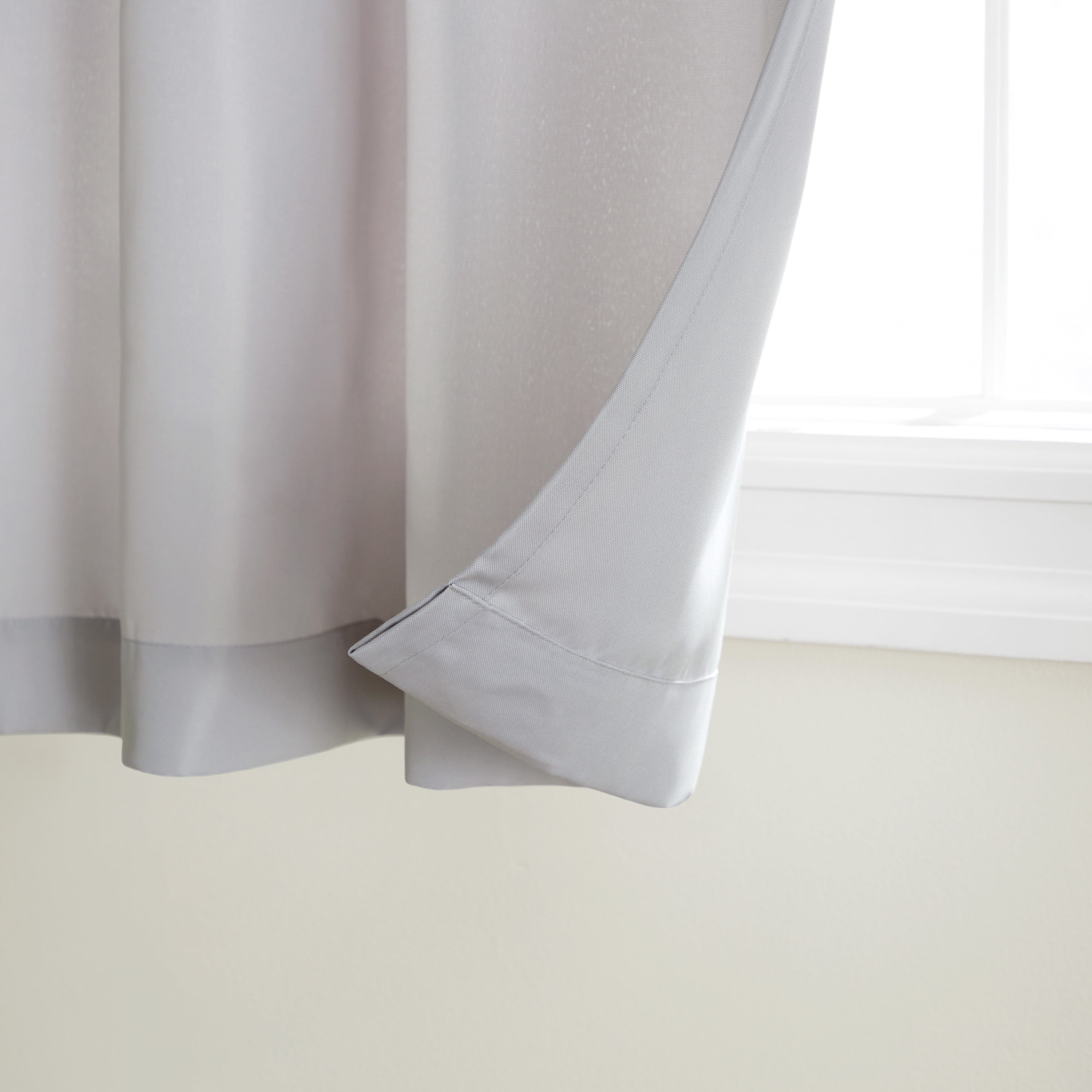 TOWN & COUNTRY BASICS Cabana Solid Heavyweight Indoor Outdoor Curtains, Light Filtering Opacity with Grommet Top, Water Repellent, 2-Pack Set, 54"x84", Cloud Grey