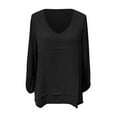 thumbnail image 4 of Seductiva Women's Long Sleeve Shirts Basic Tee Summer Border Newomen Shirt V Neck Sleeve Loose Long Sleeve Large Size Blouse Women Casual Workout Y2K Clothes Casual Tops, 4 of 4