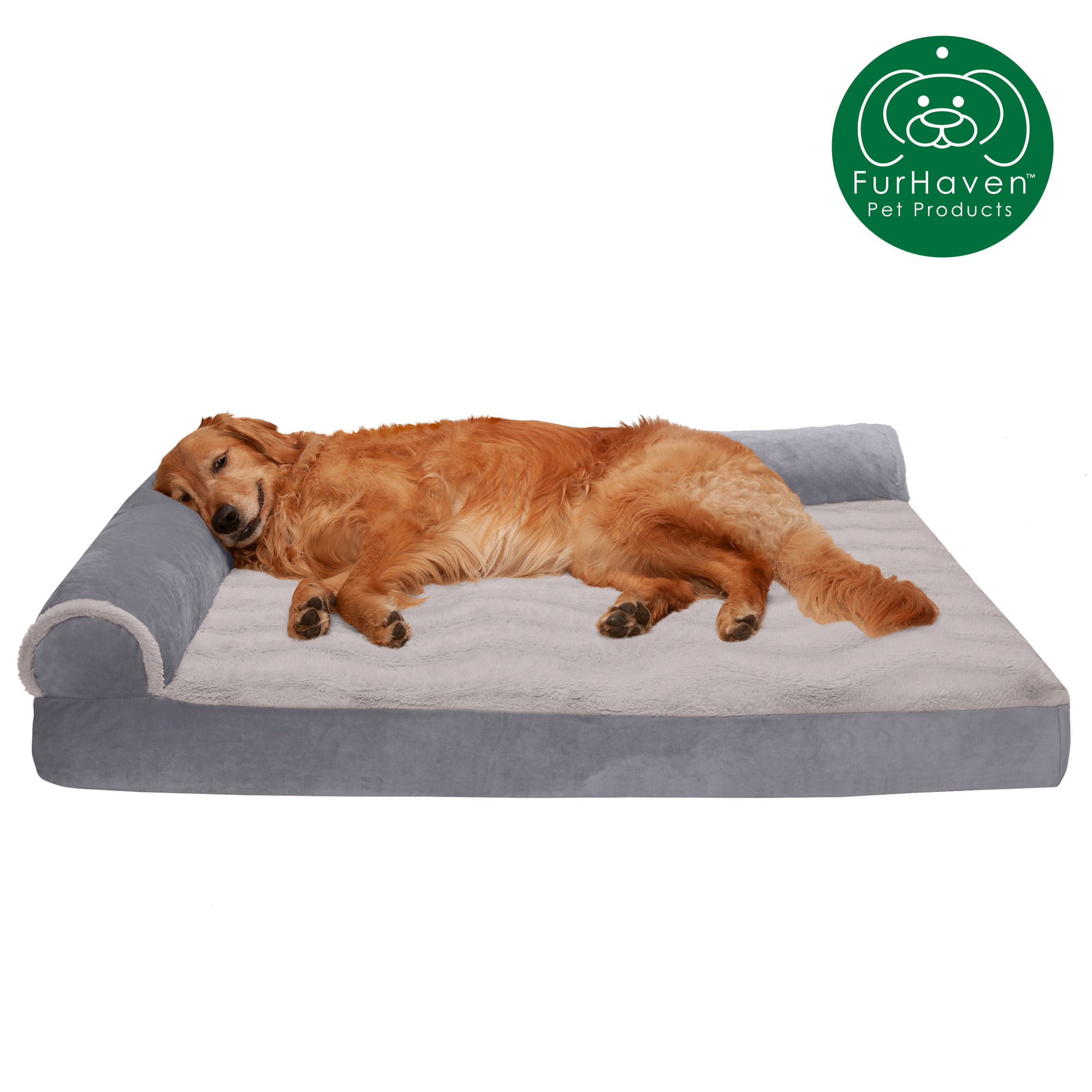 Furhaven Pet Dog Bed Available in Multiple Colors & Styles Orthopedic Ergonomic Luxe Lounger Cradle Mattress Pet Bed w/ Removable Cover for Dogs & Cats