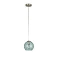 thumbnail image 5 of Catalina Lighting Azura 7.5'' Pendant Light Fixture with Blue Glass Globe Shade for Dining Room, Kitchen Island, Bathroom, Foyer, or Entryway, Brushed Nickel, 5 of 5