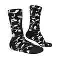 thumbnail image 2 of Goofa Black White Leaves Printed Men's Crew Socks, Soft Durable Breathable Moisture-Wicking with Odor Control Cotton socks, 2 of 9