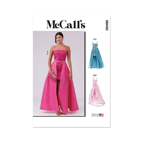 McCall's Sewing Pattern 8450 - Misses' and Women's Dress, Jumpsuit and Overskirt, Size: BB (20W-22W-24W-26W-28W)
