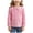 Pink-DzXqp, variant on RFQWOVSR Girls' Long Sleeve Top Solid Color Soft Fabric Crew Neck