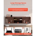 thumbnail image 4 of VEVOR Floating TV Stand, 60" Wall Mount Entertainment Center with Adjustable Shelf & Sliding Doors, 2 Tiers Floating TV Shelf with Storage Cabinet for DVD Player, Cable Box, Game Console, Walnut, 4 of 9