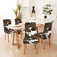 thumbnail image 4 of Chair Covers for Dining Room Set of 4,Cowhide Printing Spandex Stretch Dining Room Chair Cover,Removable Washable Kitchen Parsons Chair Covers Seat Slipcovers, 4 of 6