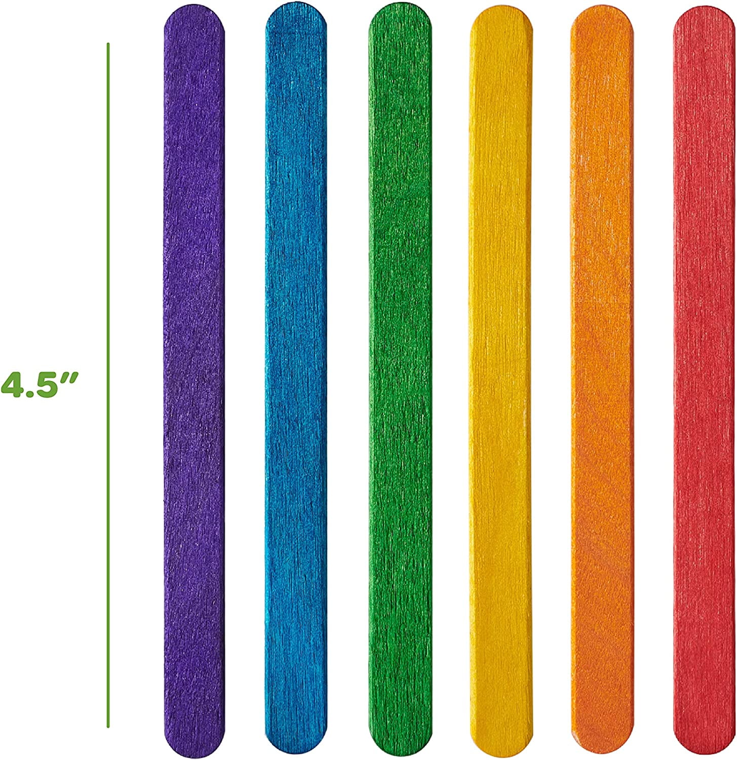 150 Sticks, Three Color Combo Pack 4.5 Inch Colored Wood Cra