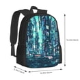thumbnail image 3 of DouZhe Lightweight Backpack, Travel Outdoor Hiking Bag School Bookbag Casual Daypack Cyberpunk Fantasy City Prints Backpacks for Women Men, 3 of 7